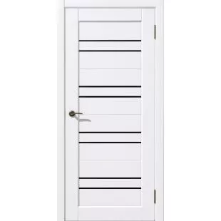 Двери Царговые ДО Линия NEW Белый софт Черная лакобель