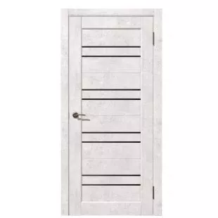 Двери Царговые ДО Рада Линия NEW Бетон известковый Чёрная лакобель