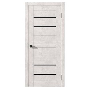 Двери Царговые ДО Рада Луч Бетон известковый Чёрная лакобель