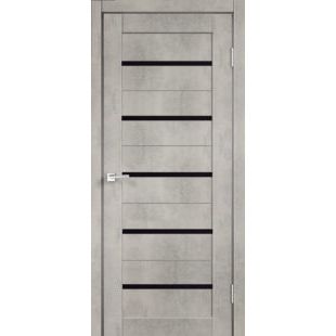 Двери Царговые ЦДО-04 Бетон Светлый черная лакобель