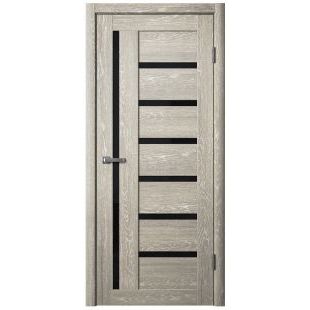 Двери Царговые ЦДО-010 Дуб седой Черная лакобель