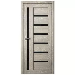 Двери Царговые ЦДО-010 Дуб седой Черная лакобель