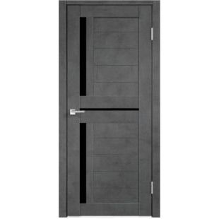 Двери Царговые ЦДО-09 Темный Бетон черное стекло
