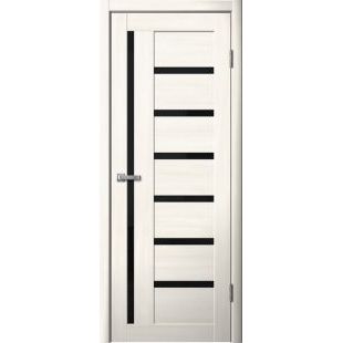 Двери Царговые ЦДО-010 Ясень Светлый Черная лакобель