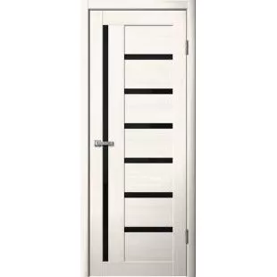 Двери Царговые ЦДО-010 Ясень Светлый Черная лакобель