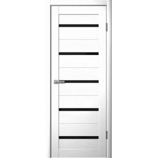 Двери Царговые ЦДО-04 Риф белый Черная лакобель