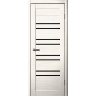 Двери Царговые ЦДО-014 Ясень Светлый Черная лакобель