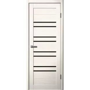 Двери Царговые ЦДО-014 Ясень Светлый Черная лакобель