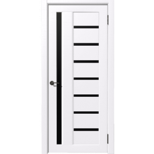 Двери Царговые ДО Вертикаль NEW Белый софт Черная лакобель