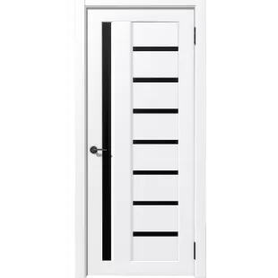 Двери Царговые ДО Вертикаль NEW Белый софт Черная лакобель