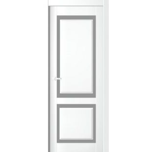 Дверь Царговая ЦДО-490 Белый Софт стекло Графит