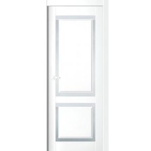 Дверь Царговая ЦДО-490 Белый Софт стекло Сатин